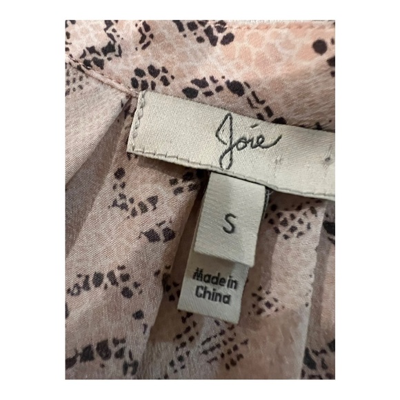 Joie Peterson Silk Snake Print Blouse Pink Size Small - Picture 5 of 11